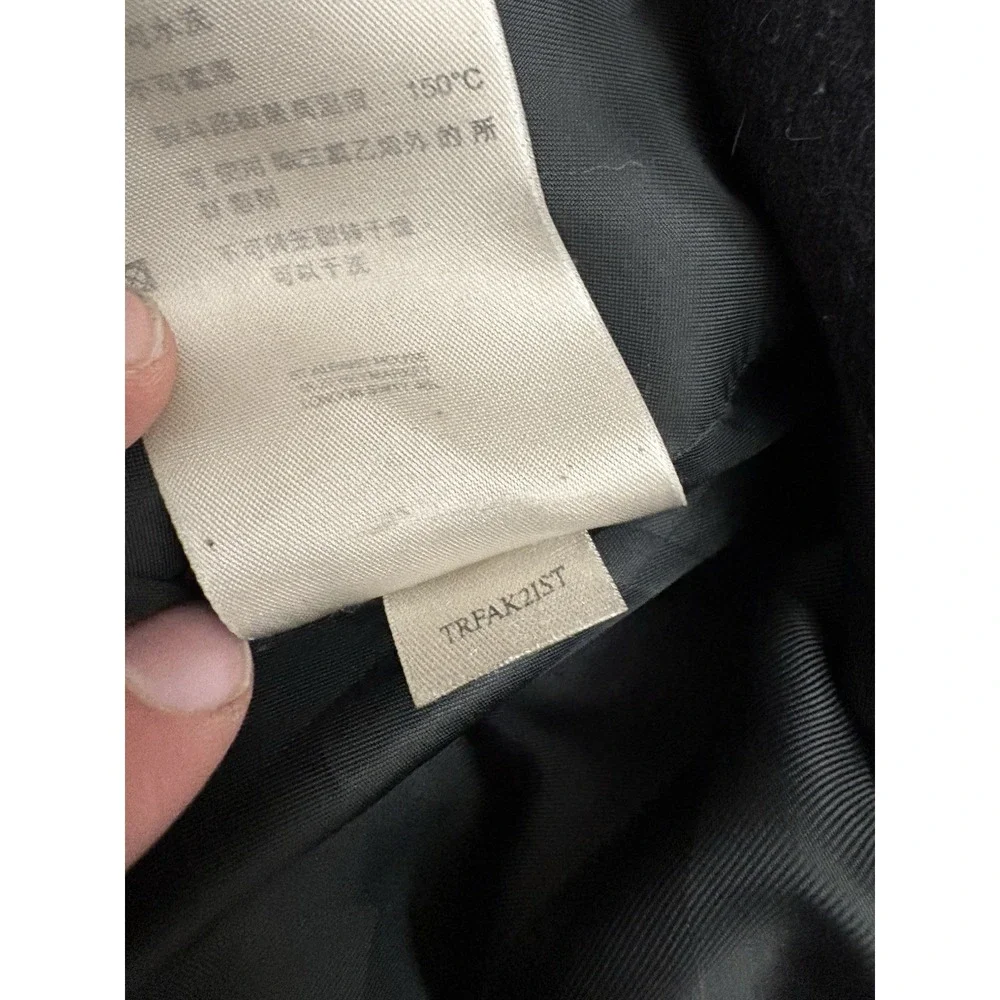Burberry London Wool Cashmere Black Trench Coat Double Breasted Belt US 10 - Picture 7 of 9
